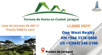 Venta de Terreno en Ciudad Jaraguá San Pedro Sula 481 Varas Cuadradas