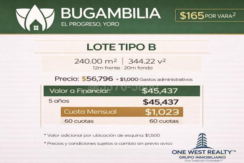 Lotes Disponibles en Residencial Bugambilia – El Progreso, Yoro 